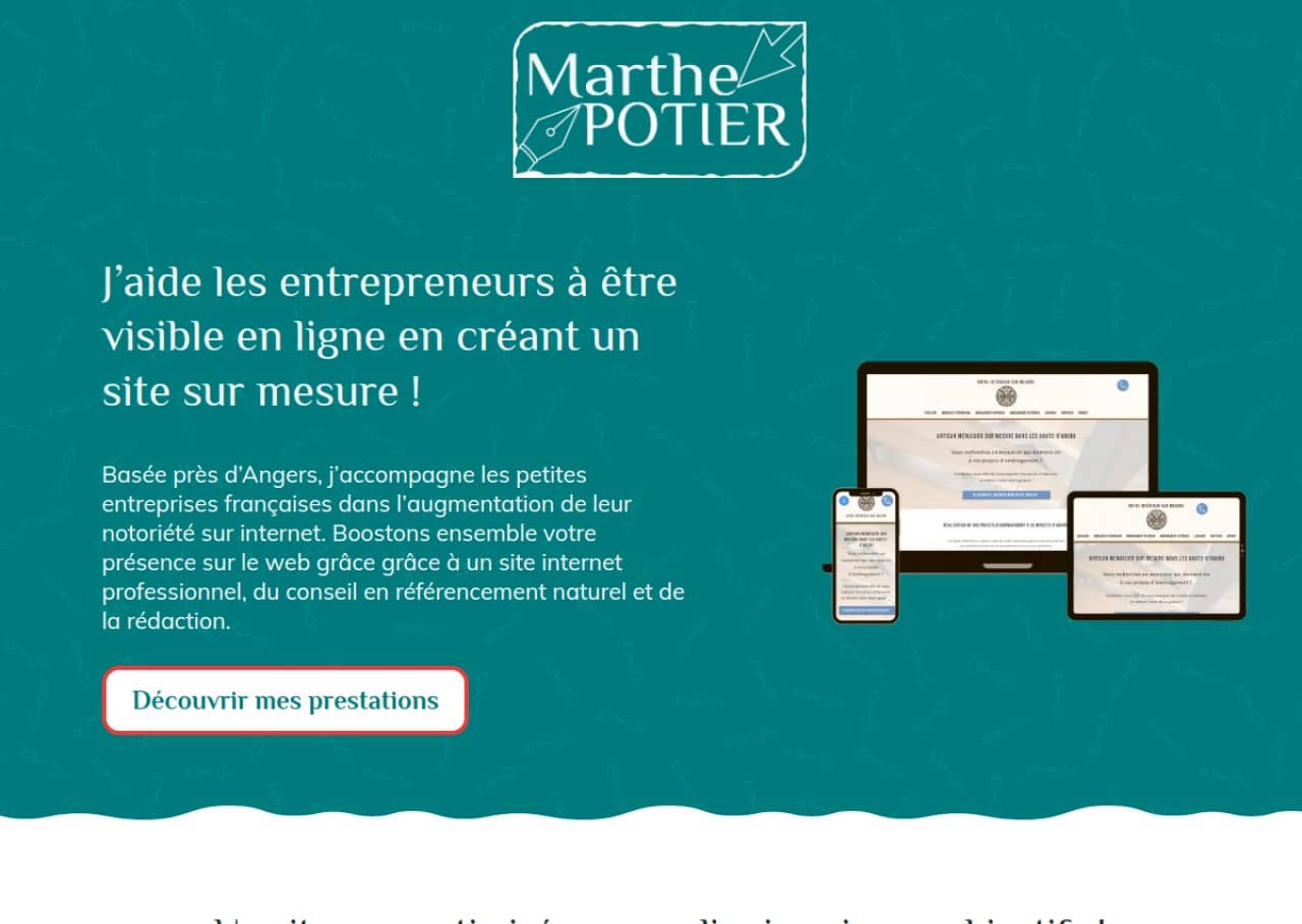 Marthe Potier : création de site web près d'Angers