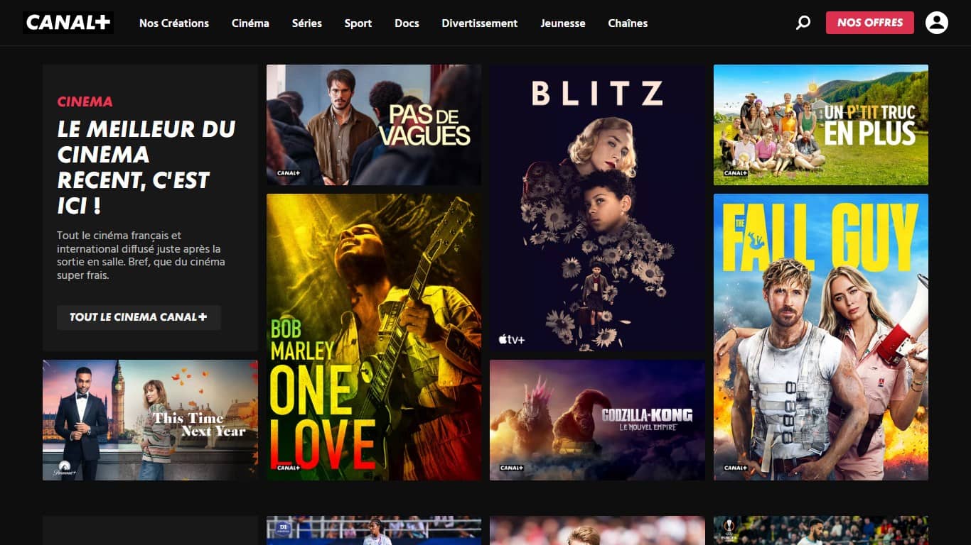 Le portail web de Canal+ ( capture du site web canalplus.com )