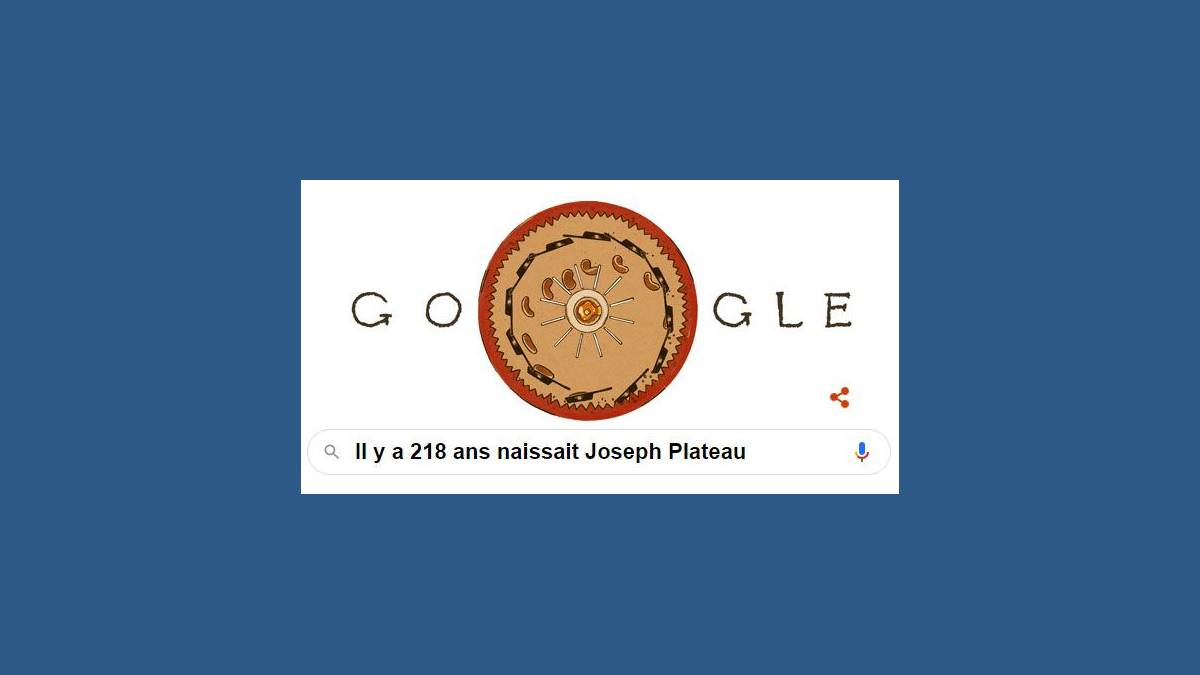 Doodle 218e anniversaire de la naissance de Joseph Plateau