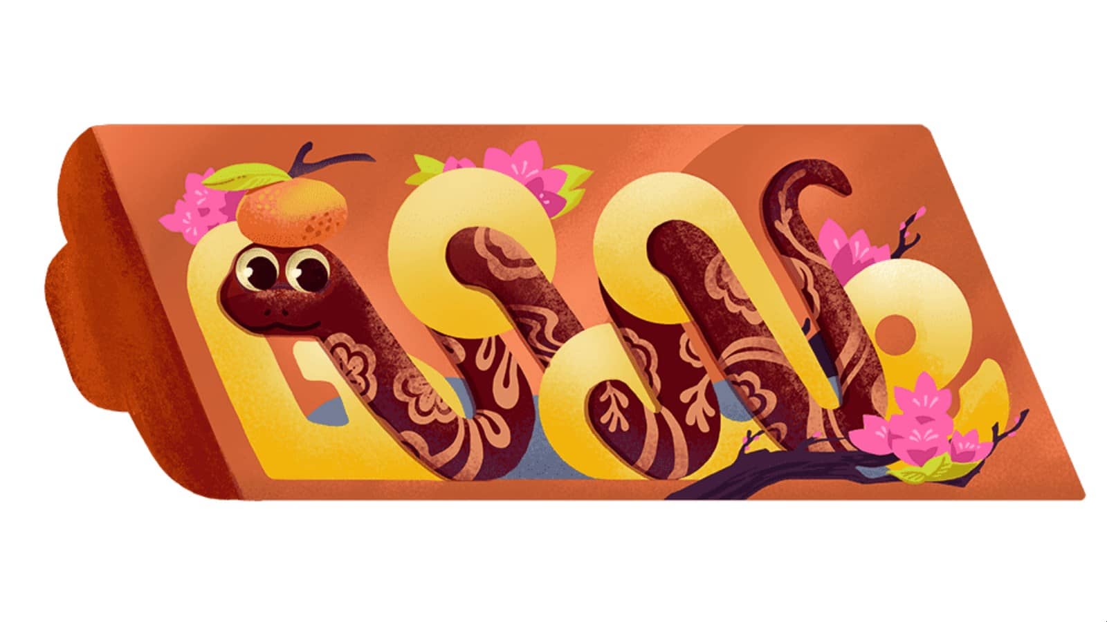 Doodle du jeu Google Snake sur l’Année du Serpent (Corée du Sud) 