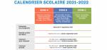 Calendrier des vacances scolaires 2021-2022