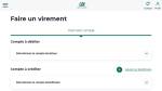 Interface du virement en ligne du Crédit Agricole sur Desktop