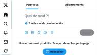 Message de panne sur X / Twitter (capture page X)